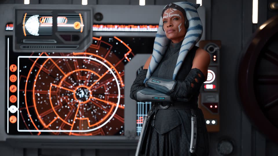 Ahsoka returns, this time in live action as a stoic former Jedi struggling to be a better Master to her Padawan than Anakin was to her. - Suzanne Tenner/Lucasfilm Ltd./Disney