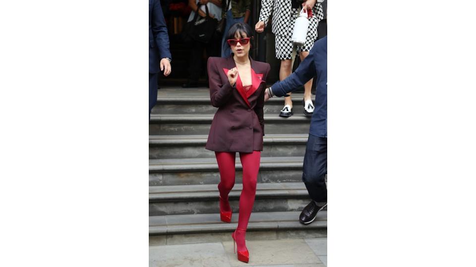 Jenna Ortega leaving The Corinthia Hotel ahead of the Beetlejuice Beetlejuice photocall on August 30, 2024 in London, England. (Photo by Neil Mockford/GC Images)