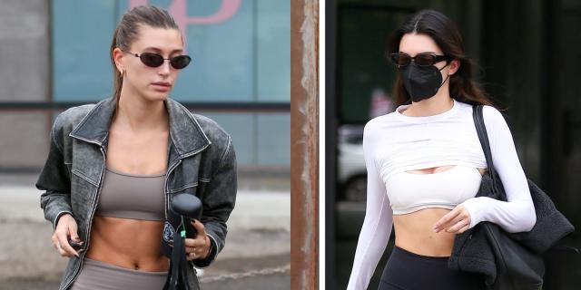 Kendall Jenner and Hailey Bieber keep their masks on as they