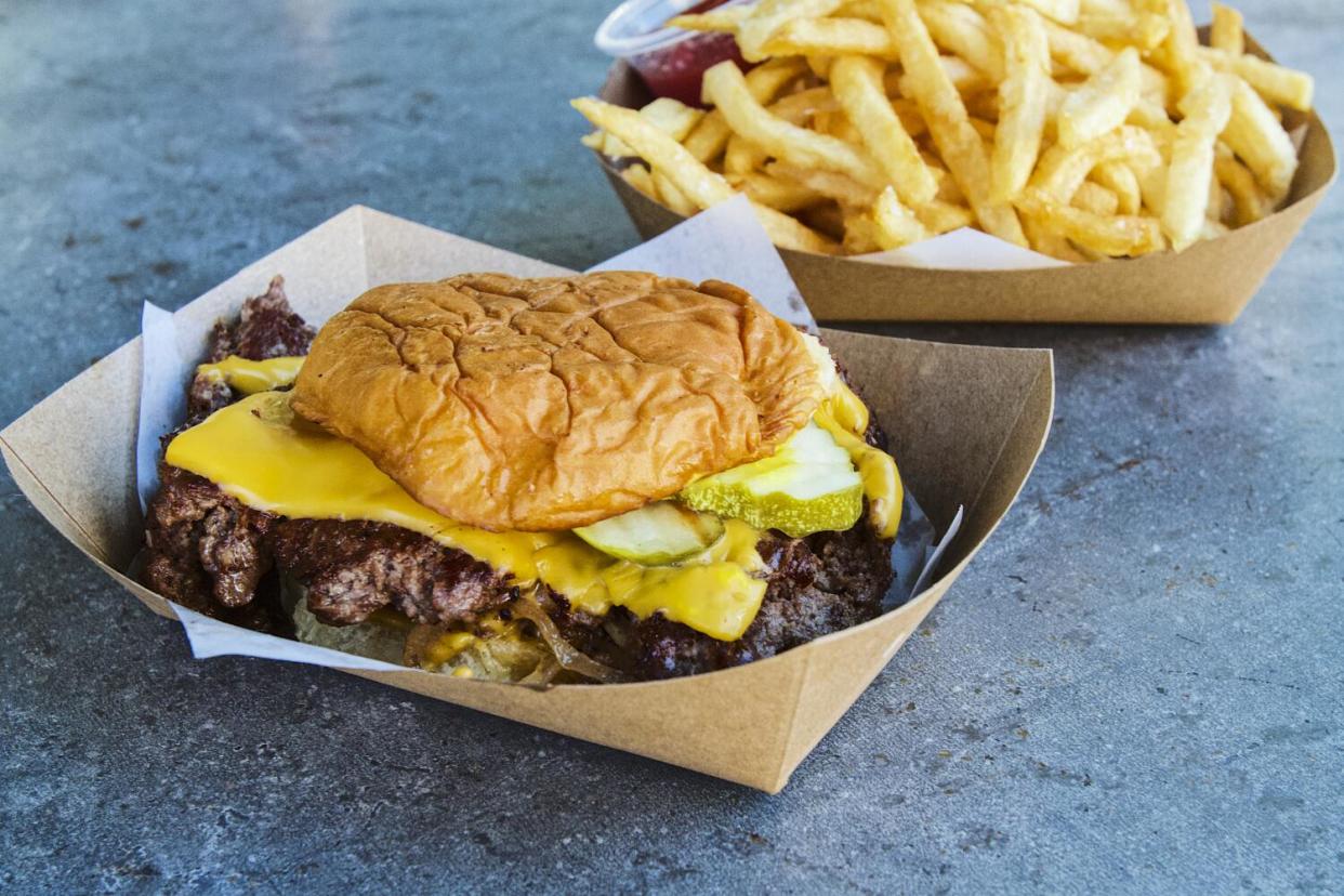 A burger and fries from Burger She Wrote.