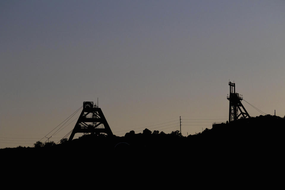 A head frame for a Resolution Copper mine is seen on June 3, 2023, at Oak Flat Campground, a sacred site for Native Americans located 70 miles east of Phoenix, in Miami, Ariz. Resolution Copper Mining, a joint subsidiary of British and Australian mining giants, Rio Tinto and BHP, wants to remove layers of rock to extract copper from deep underground. (AP Photo/Ty O'Neil)