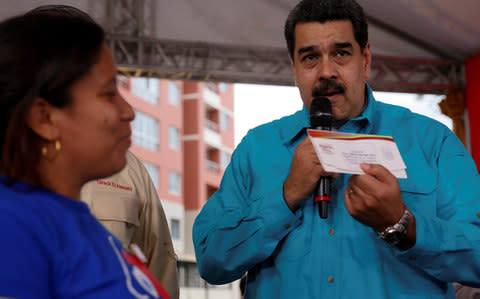 Venezuela's President Nicolas Maduro took to state television to denounce a US-led conspiracy - Credit: REUTERS