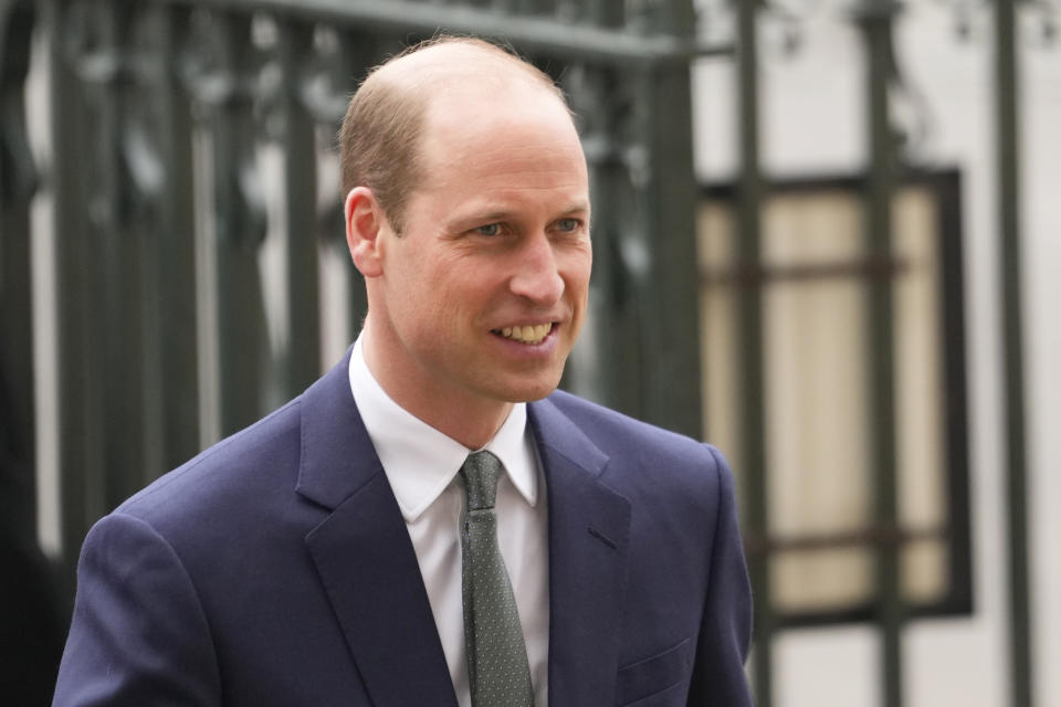 Prince William arrives to attend the annual Commonwealth Day Service of Celebration at Westminster Abbey in London, Monday, March 11, 2024. Commonwealth Day is an annual celebration observed by people all over the Commonwealth in Africa, Asia, the Caribbean and Americas, the Pacific and Europe. (AP Photo/Kirsty Wigglesworth)