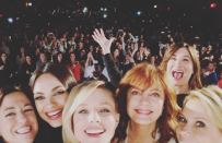 <p>“Screening #badmomschristmas for 700 bad mothers in Chicago tonight,” the star captioned this crowd selffie, where she is surrounded by a bevy of her beautiful co-stars including Mila Kunis, Kathryn Hahn, Susan Sarandon, and Cheryl Hines. (Photo: <a rel="nofollow noopener" href="https://www.instagram.com/p/BanGbriFRl4/?hl=en&taken-by=kristenanniebell" target="_blank" data-ylk="slk:Kristen Bell via Instagram;elm:context_link;itc:0;sec:content-canvas" class="link ">Kristen Bell via Instagram</a>) </p>