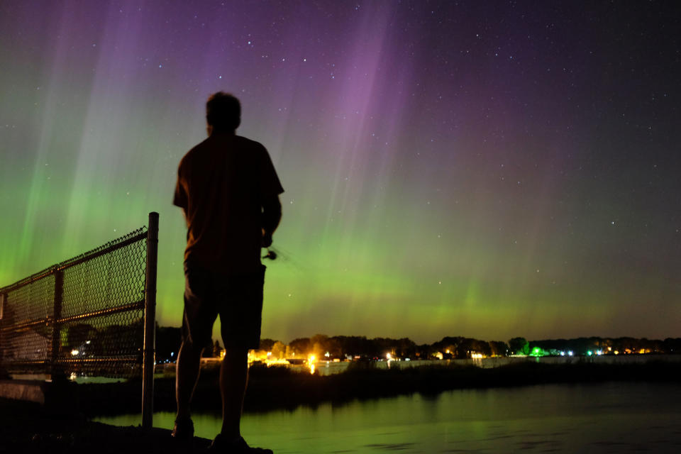 <em>Stunning – the Northern Lights are usually something you have to travel for but you might catch a glimpse over the UK this week (Pictures: AP)</em>