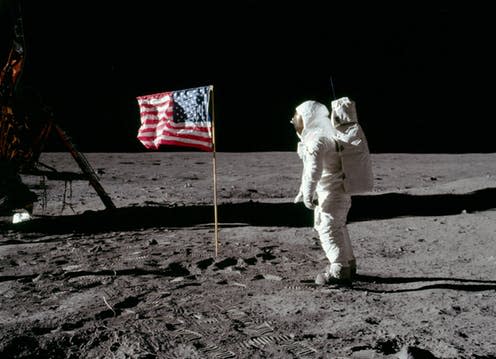 <span class="caption">From moon landing to space arms race.</span> <span class="attribution"><a class="link " href="https://en.wikipedia.org/wiki/20th_century#/media/File:Buzz_salutes_the_U.S._Flag.jpg" rel="nofollow noopener" target="_blank" data-ylk="slk:NASA/Neil Armstrong;elm:context_link;itc:0;sec:content-canvas">NASA/Neil Armstrong</a></span>