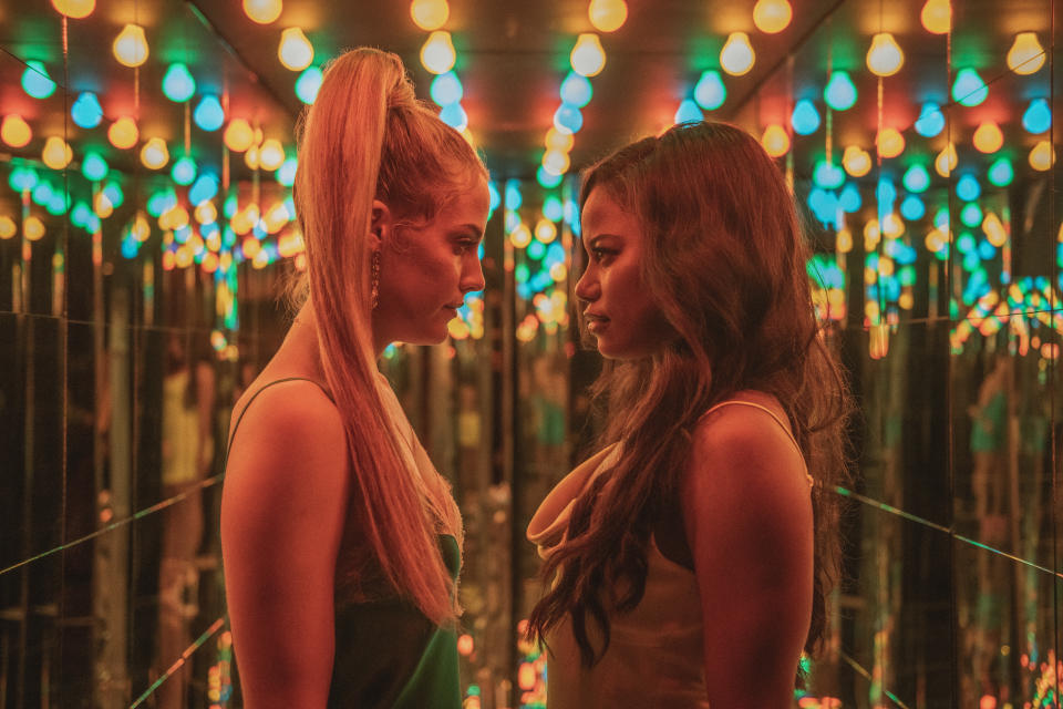 Riley Keough (left) and Taylour Paige (right) in 'Zola'<span class="copyright">Courtesy of Anna Kooris / A24 Fi—©A24 Films</span>