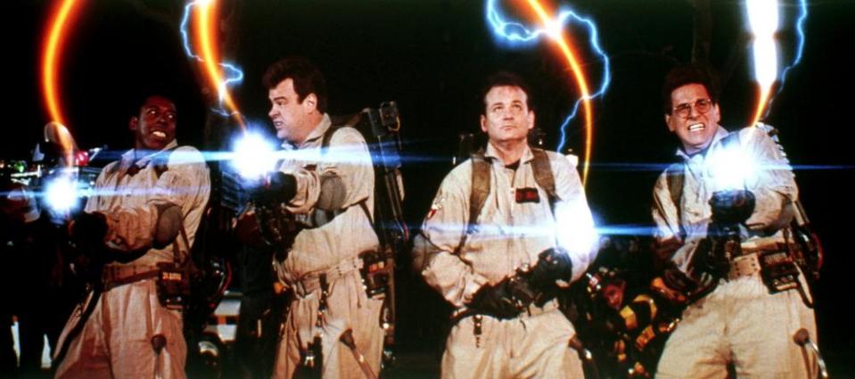 The original Ghostbusters (from left) Ernie Hudson, Dan Aykroyd, Bill Murray and Harold Ramis, 1984.