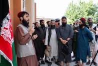 Taliban prisoners are released from Pul-e-Charkhi jail in Kabul, Afghanistan, Thursday, Aug. 13, 2020. Afghanistan released the first 80 of a final 400 Taliban prisoners, paving the way for negotiations between the warring sides in Afghanistan’s protracted conflict, the government said Friday, Aug. 14, 2020. (Afghanistan's National Security Council via AP)