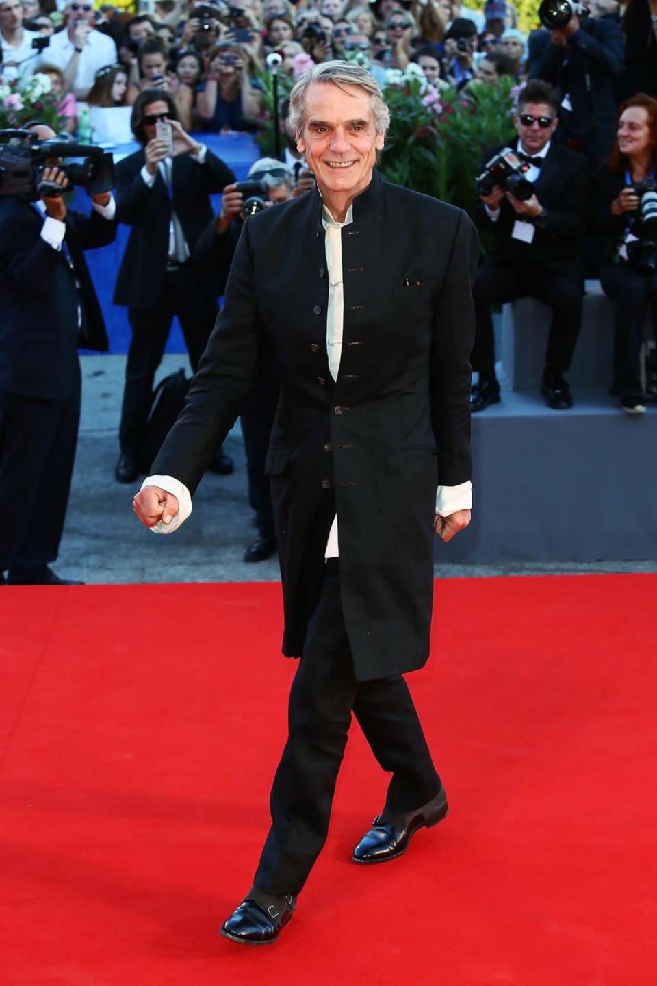 Jeremy Irons in a tuxedo with tails