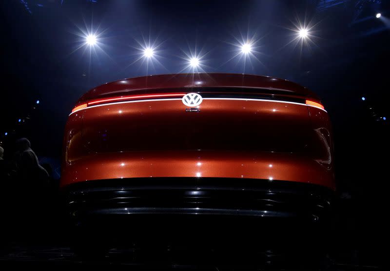 FILE PHOTO: A Volkswagen I.D. concept car is displayed at a media event in Beijing