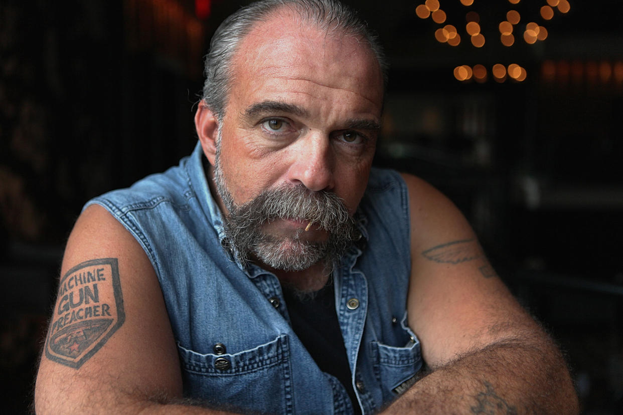 Sam Childers, también conocido como Machine Gun Preacher (Photo by Wendy Maeda/The Boston Globe via Getty Images)