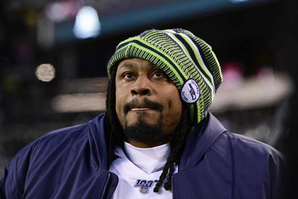 Marshawn Lynch is scheduled to speak at Princeton's Class Day in June. (Steven Ryan/Getty Images)