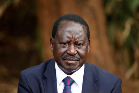 Kenyan opposition leader Raila Odinga, the presidential candidate of the National Super Alliance (NASA) coalition speaks during an interview with Reuters in Nairobi, Kenya September 7, 2017. REUTERS/Baz Ratner