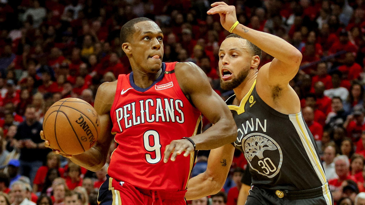 Rajon Rondo averaged 8.3 points, 8.2 assists and four rebounds for New Orleans last season. (AP)