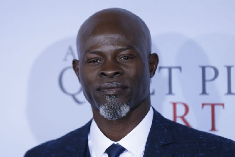 Djimon Hounsou arrives on the red carpet at the "A Quiet Place Part II" world premiere at Rose Theater, Jazz at Lincoln Center on March 8, 2020, in New York City. The actor turns 60 on April 24. File Photo by John Angelillo/UPI