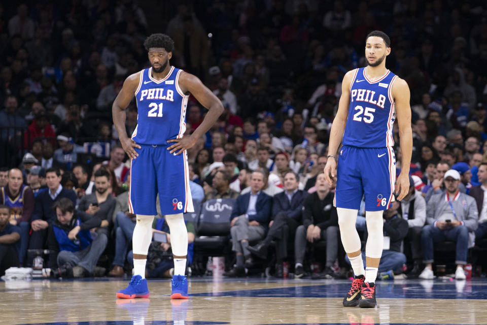Will a new coach solve what's inherently wrong with Joel Embiid, Ben Simmons and the Philadelphia 76ers? (Mitchell Leff/Getty Images)