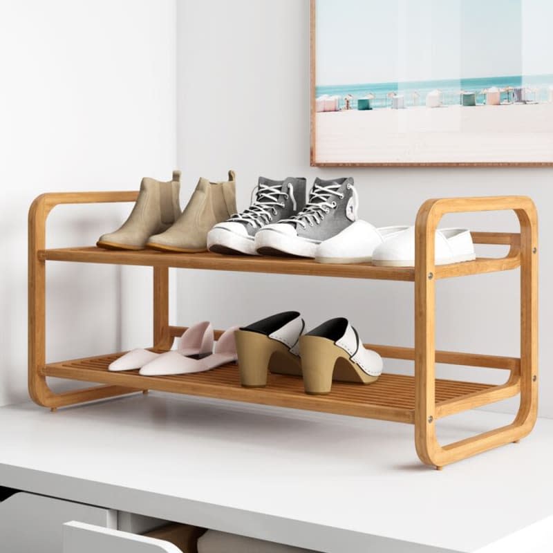 Dotted Line 8-Pair Stackable Shoe Rack