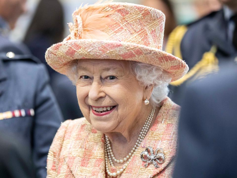 Queen Elizabeth in February 2022 Visists RAF Marham