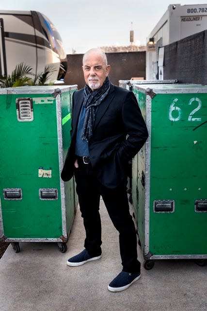 Billy Joel poses backstage at a recent show in Austin, Texas, exclusively for USA TODAY.