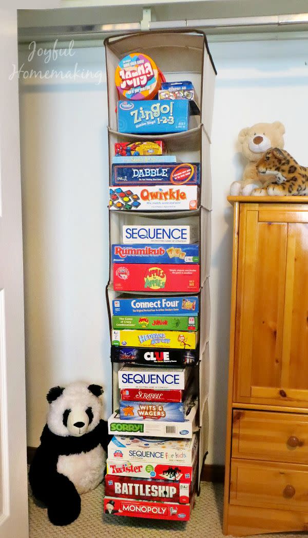 Stack Board Games in the Closet