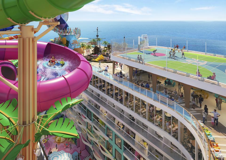 全球最大郵輪「海洋標誌號」2024年首航！6項破紀錄刺激活動大玩首個海上開放式自由落體滑梯、全球首個懸浮水上酒吧