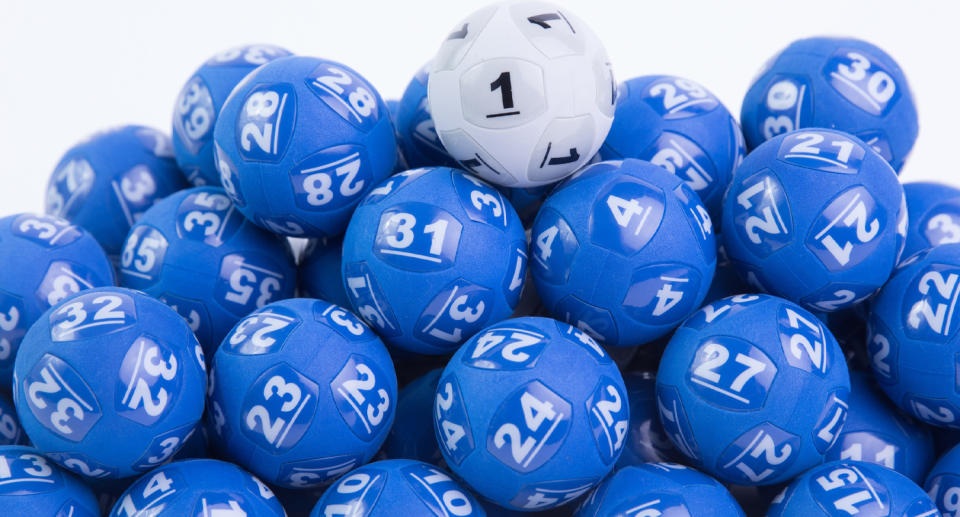 Pictured are Powerball balls.