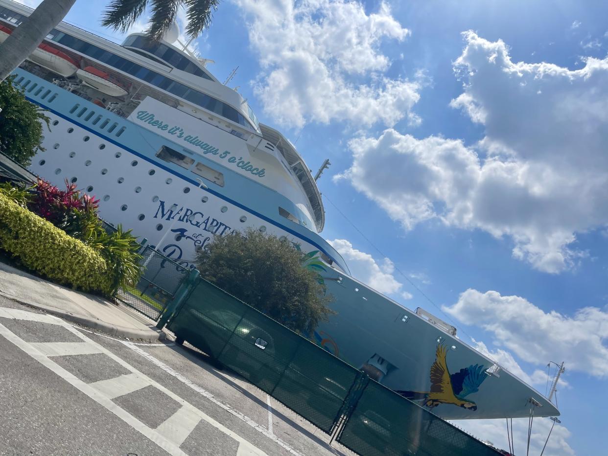 The Margaritaville Paradise, docked at Port of Palm Beach in Riviera Beach, Fla. (Photo: Carly Caramanna)