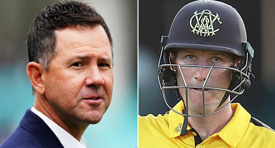 Pictured Ricky Ponting left and Cameron Bancroft right