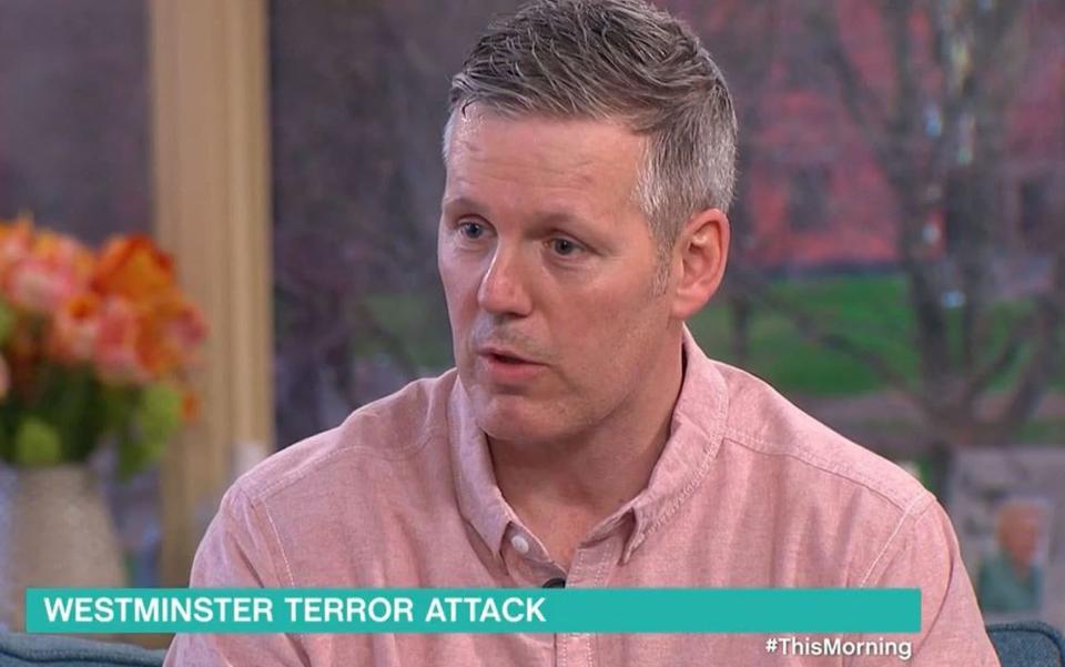 Tony Davis, who was first on the scene of the Westminster attack, speaks on ITV's This Morning programme - Credit: ITV