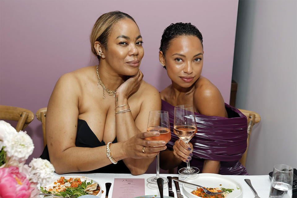 Tasha Reiko Brown and Logan Browning attend The Hollywood Reporter Beauty Dinner Presented by Instagram, Sponsored by Upneeq, Honoring the Top Glam Squads in Hollywood at Holloway House on October 25, 2023 in West Hollywood, California.