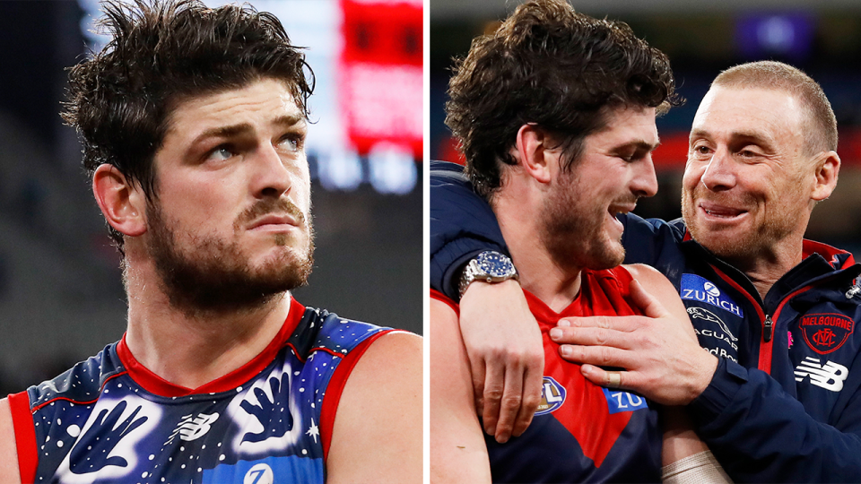 Angus Brayshaw (pictured) is owed around $3 million from his contract after his sudden retirement due to concussion ahead of the 2024 season. (Getty Images)