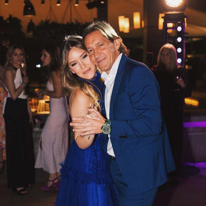 Míchel Salgado con su hija Malu que prueba suerte como cantante