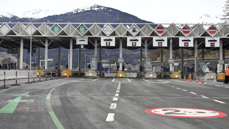 An overview at the Brenner tollgate in Schoenberg im Stubaital, near Innsbruck, on Tuesday, March 10, 2020.