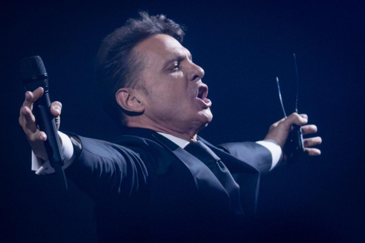 Luis Miguel performs at his first of two concerts at the Don Haskins Center in El Paso of his 2024 tour on Wednesday, May 1, 2024.