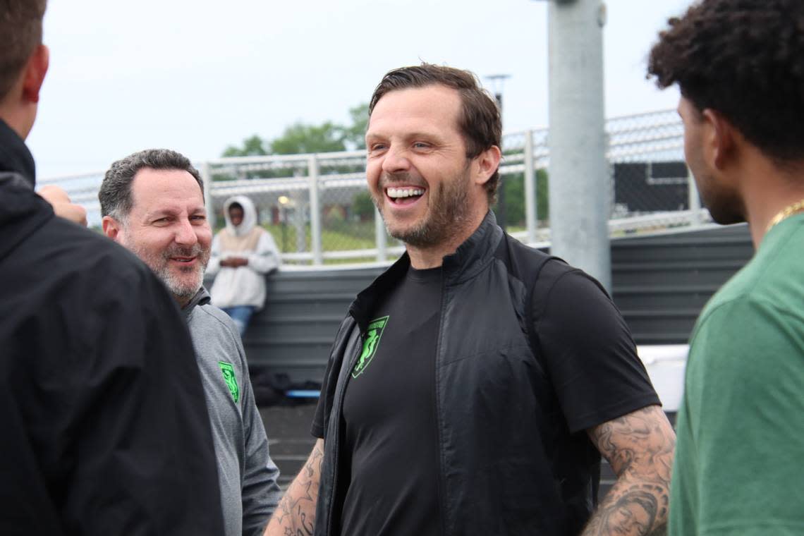 Sam Stockley, the men’s sporting director and USL League One head coach for Lexington Sporting Club, is shown at an LSC Talent ID session at Masterson Station Park in Lexington.