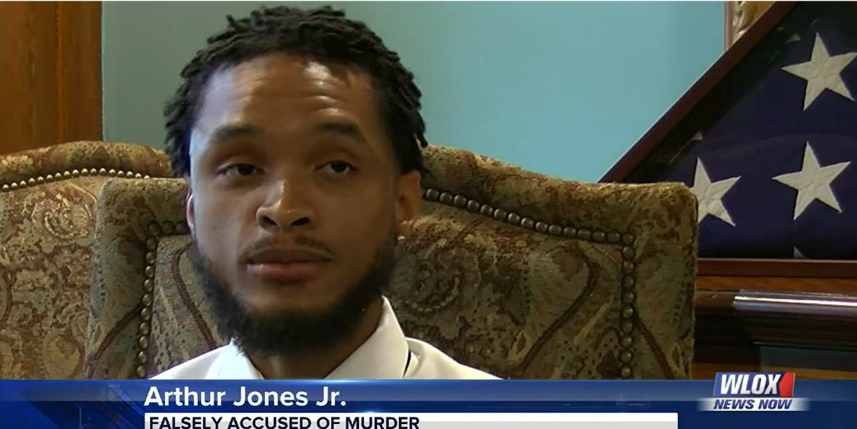 Arthur Jones spent months in jail despite video showing he was not at the crime scene  (Screengrab/WLOX News)