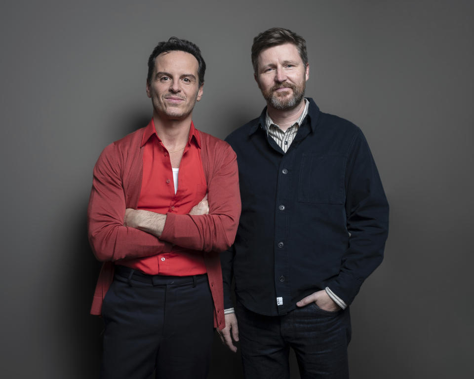 Andrew Scott, left, and director Andrew Haigh pose for a portrait to promote the film "All of Us Strangers" on Tuesday, Nov. 28, 2023, in New York. (Photo by Christopher Smith/Invision/AP)