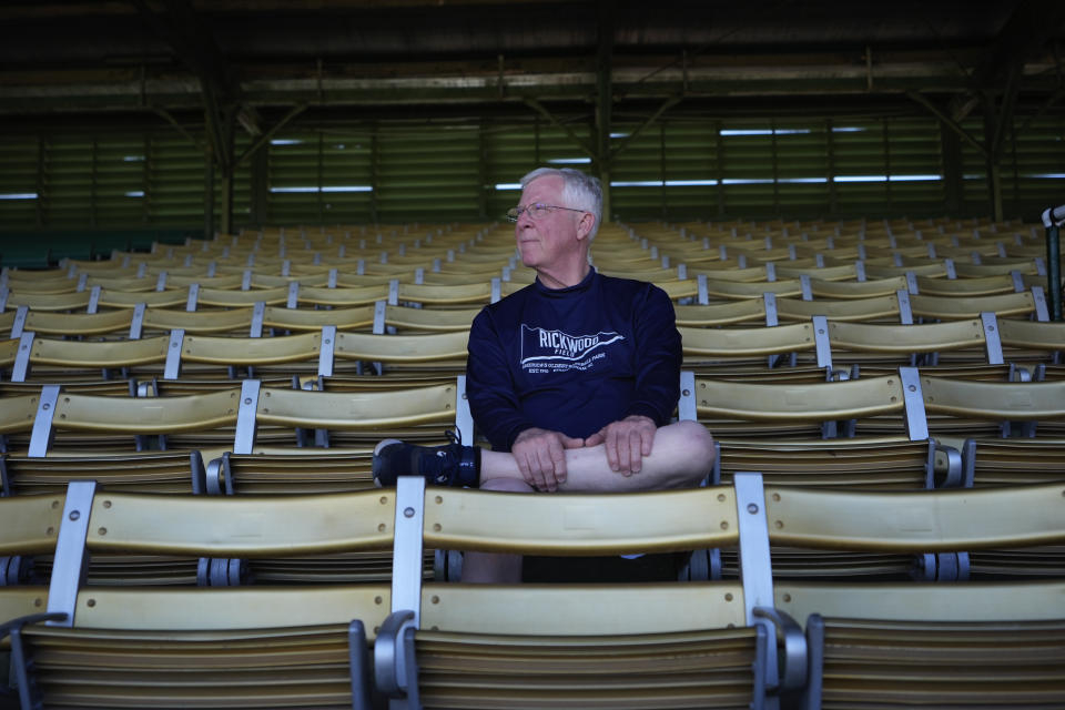 Gerald Watkins, the chair of the nonprofit group, Friends of Rickwood Field poses for a photograph at Rickwood Field, Monday, June 10, 2024, in Birmingham, Ala. Rickwood Field, known as one of the oldest professional ballpark in the United States and former home of the Birmingham Black Barons of the Negro Leagues, will be the site of a special regular season game between the St. Louis Cardinals and San Francisco Giants on June 20, 2024. (AP Photo/Brynn Anderson)