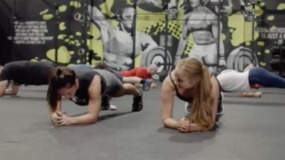 The ad showed a group of women working out in a local gym. Source: Rockhampton Regional Council