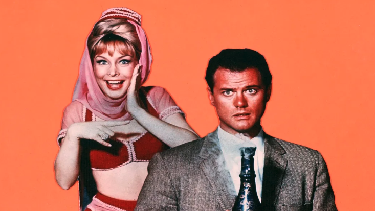 <span><span>Barbara Eden and Larry Hagman, 1965</span></span>