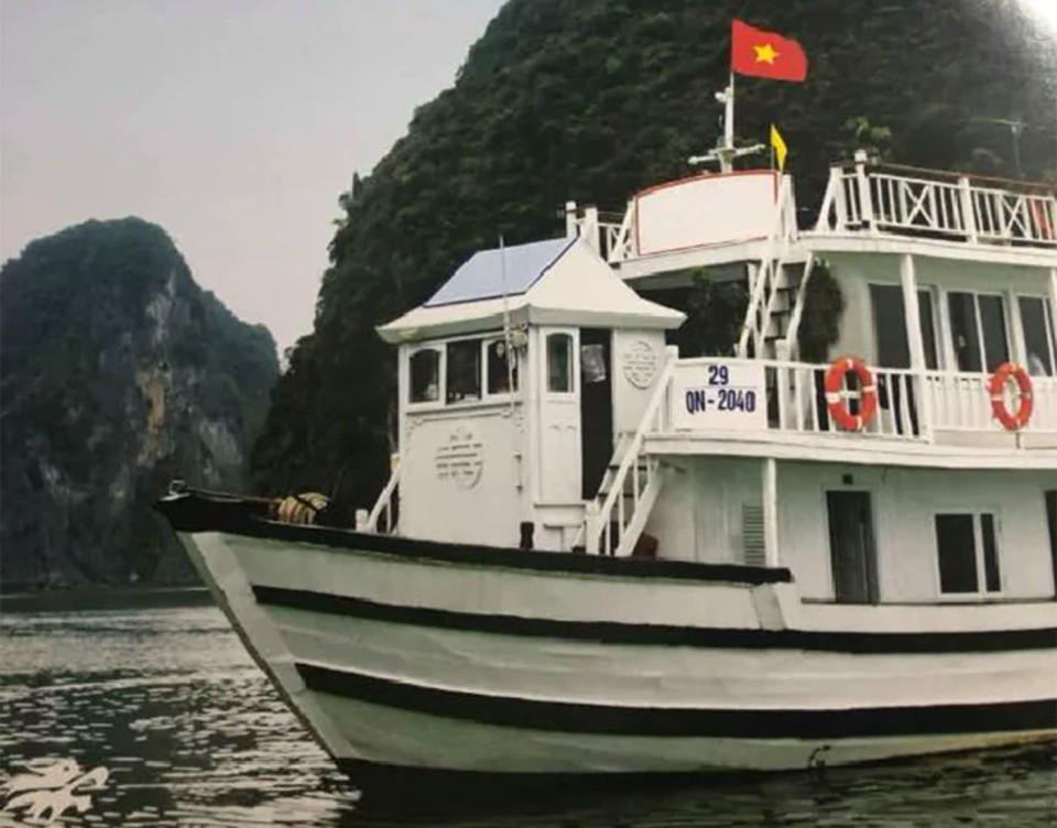 EXPECTATION: A Tasmanian woman was shown this picture of and sold a “deluxe cruise” to Vietnam’s Halong Bay, but claims the ship she was met with was ‘completely different’. Source: Lynn Ryan