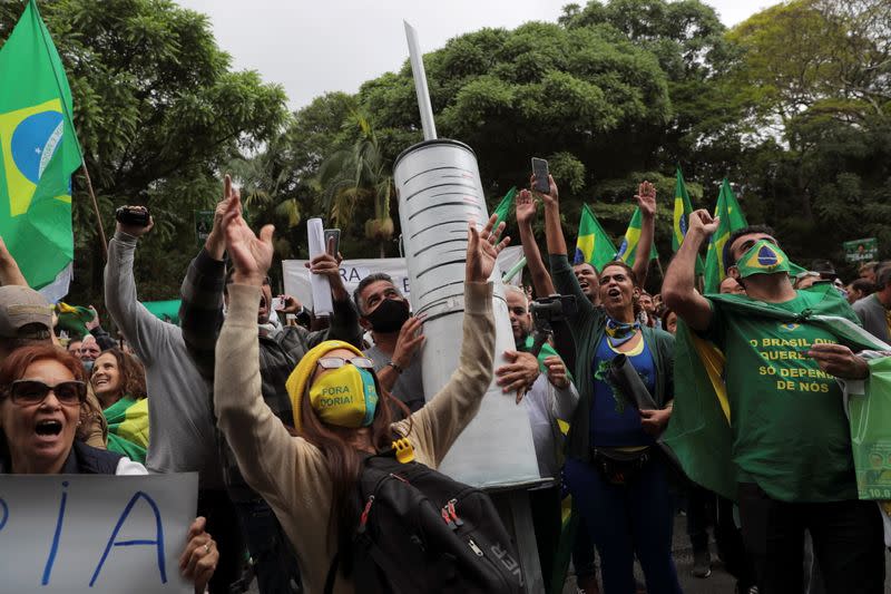 Protest against state governor Doria and China's Sinovac vaccine in Sao Paulo