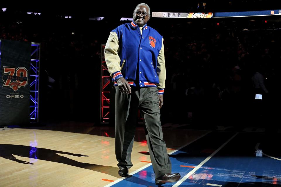 New York Knicks Legends Willis Reed is seen during the game between the Memphis Grizzlies and the New York Knicks on October 29, 2016 at Madison Square Garden in New York City, New York.