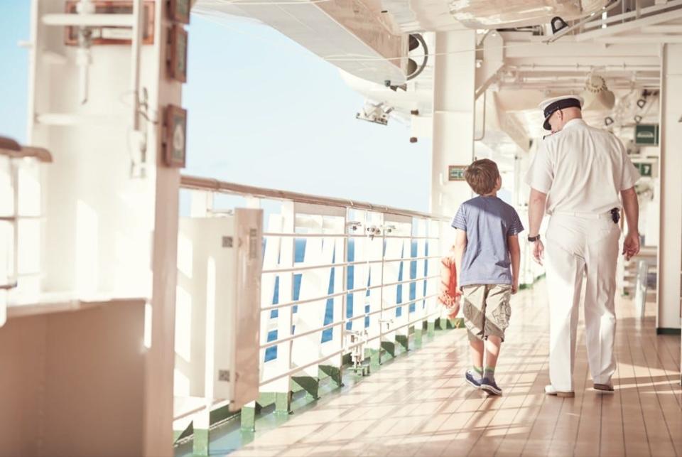 Cruise ships have railings to help prevent passengers from going overboard.