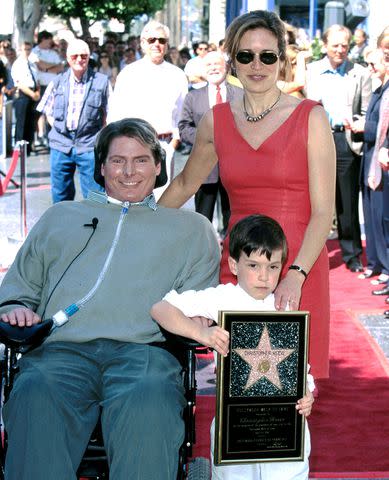 <p>Steve Granitz/WireImage</p> Christopher and Dana Reeve with son Will Reeve in Hollywood, California, on April 15, 1997