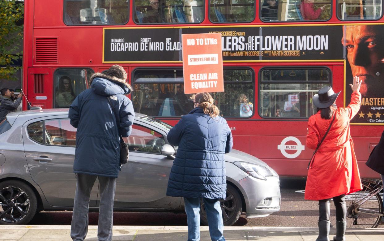 Residents in Streatham, south London, protest against the LTN scheme