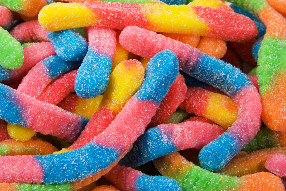 —u/PandaAnt17A common ingredient in gummy worms (unless specified to be vegan) is gelatin. Gelatin is made from animal bones, skin, and cartilage, which are processed for their collagen. Real worms have no bones, as they are invertebrates and actually have a hydrostatic skeleton. So, it looks like gummy worms really do have more 