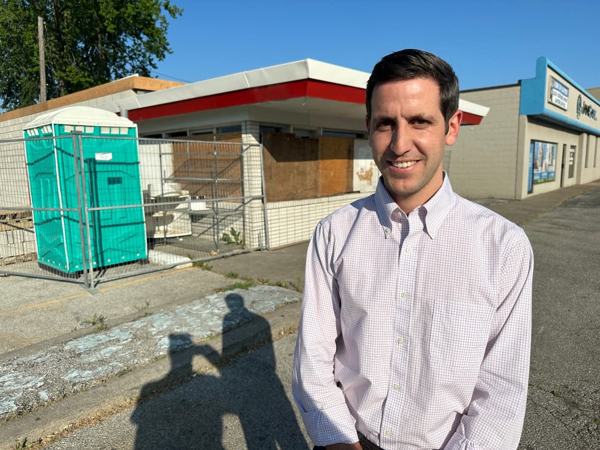 J.P. Malette stands in front of his family's business Dari de Lite on Howard Avenue. (Dale Molnar/CBC - image credit)