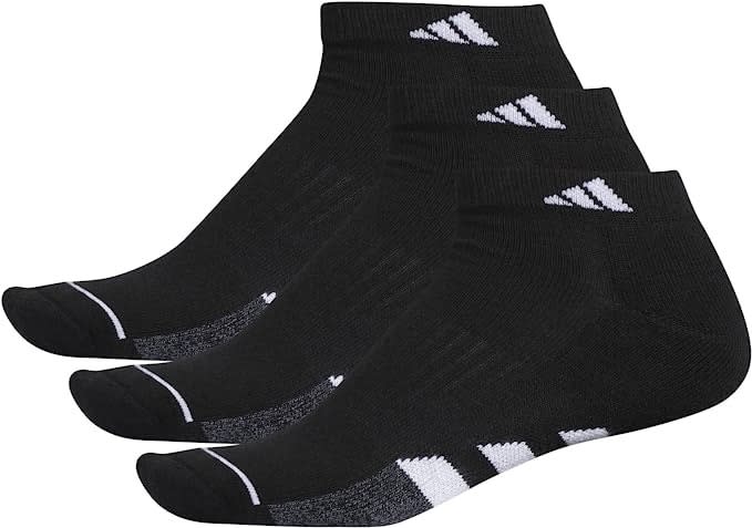 three pack of low cut black adidas socks